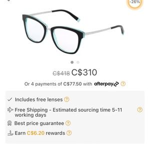 Brand new with case Tiffany’s eyeglasses